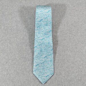 Ermenegildo Zegna Necktie Blue Winter Theme Jacquard Silk 62in